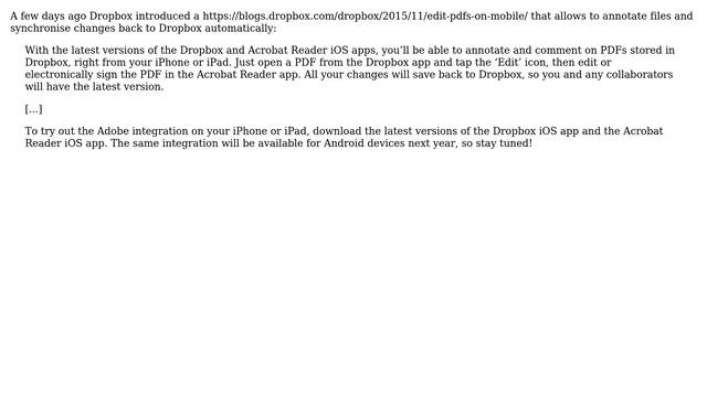 Apple: Annotation of a PDF file in my Dropbox in iPad and keep it the last version in Dropbox смотреть онлайн
