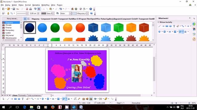 How to make a simple e-card in Open Office Draw. смотреть онлайн