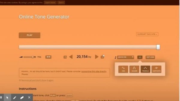 Online Tone Generator - generate pure tones of any frequency