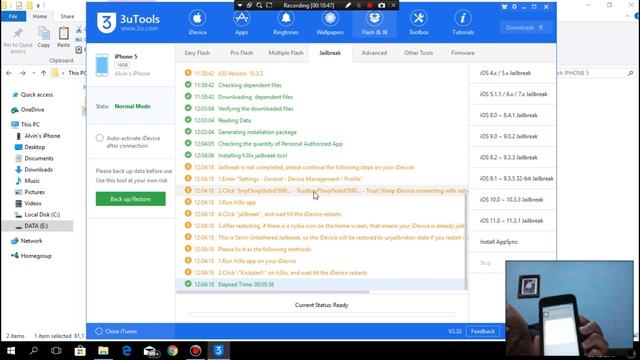 Tutorial Jailbreak iOS 10.3.3 iPhone 5 смотреть онлайн