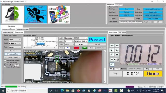 Diode Mode Battery connector iPhone 6 Live Test смотреть онлайн