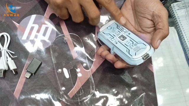 রিচার্জেবল ট্রান্সপারেন্ট মাউস: WiWU WM105 Crystal Transparent Wireless Mouse