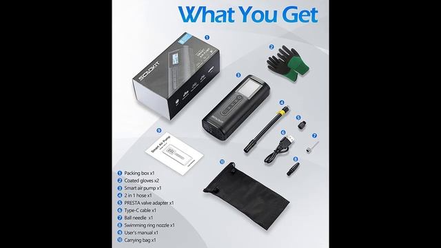 SCAOKIT 150PSI Portable Air Compressor Mini Air Inflator Tire Pump смотреть онлайн