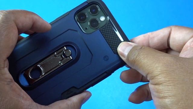 New Rugged iPhone 11 Pro Max Case in Navy Blue with Metal Rotatable Kickstand смотреть онлайн