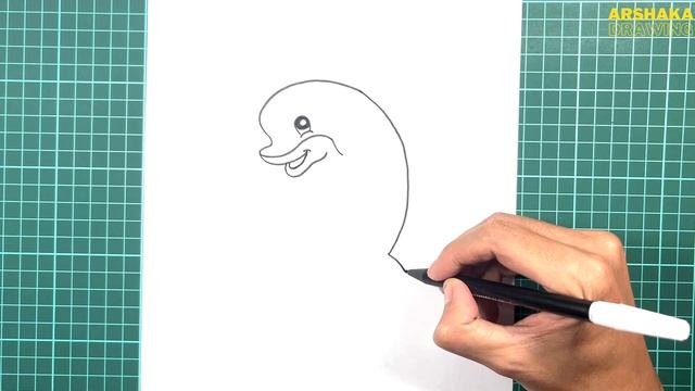 How to Draw A Cute Dolphin Easy Step by Step | Animal Drawing for Beginners смотреть онлайн