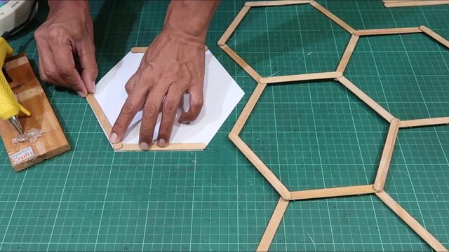 Popsicle Stick Hexagon Honeycomb Shelves | Diy Wall Shelf
