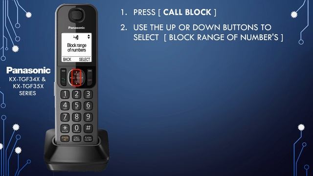 Panasonic - Telephones - Function - Block a range of numbers. Models listed in Description. смотреть онлайн