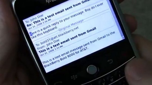 RIM BlackBerry Bold 9000 review 1 of 2 - Design, Keyboard, Email