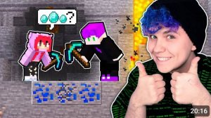 ПЕРВЫЕ АЛМАЗЫ 😂 МОЯ Девушка НАЧАЛА ИГРАТЬ В МАЙНКРАФТ 🤡 Первый раз #5 @yes_well