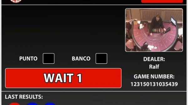 Live Baccarat - Dealer Screen