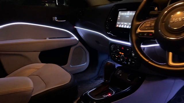 AMBIENT LIGHTS INSTALLED IN JEEP COMPASS | #cardi k3 lights #autocraft #vadodara | 7574909988 смотреть онлайн