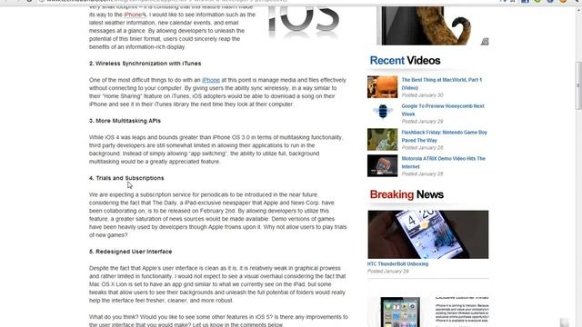 Apple iOS 5 TOP 5 Wishlist! Improved Lock Screen, Wireless iTunes Sync, New User Interface & More! смотреть онлайн
