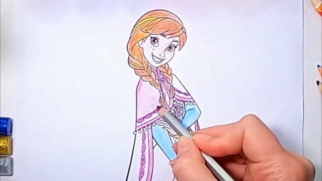 Anna / Elsa / Frozen. Draw with pencils. Холодное сердце. Эльза. Раскраска смотреть онлайн