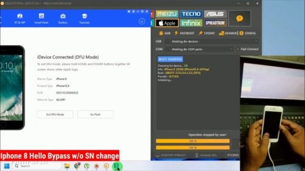 Iphone 8 Hello Bypass done by unlock tool iOS 16.3 with no Network | Iphone 8 icloud bypass | 2023