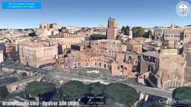 Flying over Rome sightseeings on Google Earth смотреть онлайн