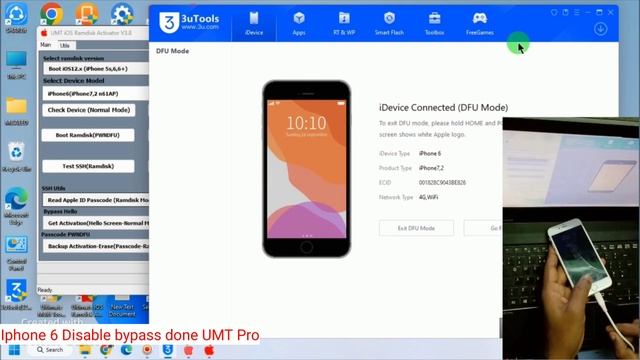 Iphone 6 Disable/Passcode bypass done by UMT Pro dongle with network | Iphone 6 icloud bypass | 202 смотреть онлайн