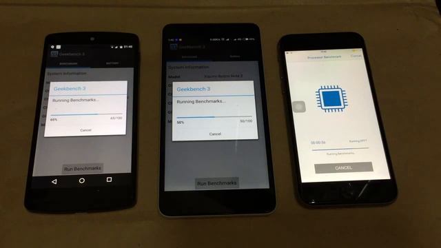 iPhone 6 VS Nexus 5 VS Xiaomi Redmi Note 2 Geekbench 3 Test смотреть онлайн