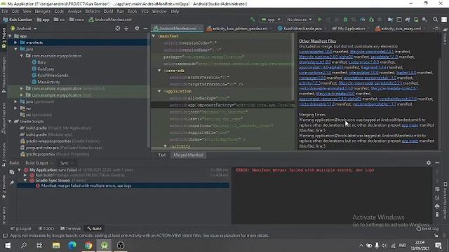 HOW TO FIX - ERROR: Manifest merger failde with multiple errors, see logs смотреть онлайн