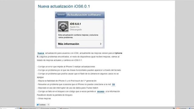 Actualización iOS 6.0.1 Ya disponible para descargar смотреть онлайн