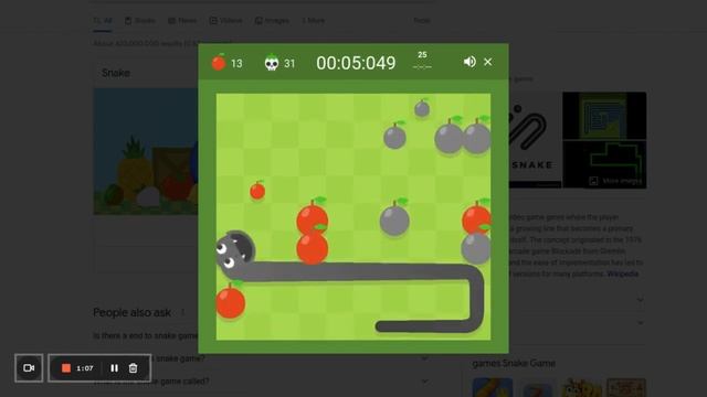 Google Snake-Poison(25): Fast; 5 Apples; Small; 9.088 seconds смотреть онлайн