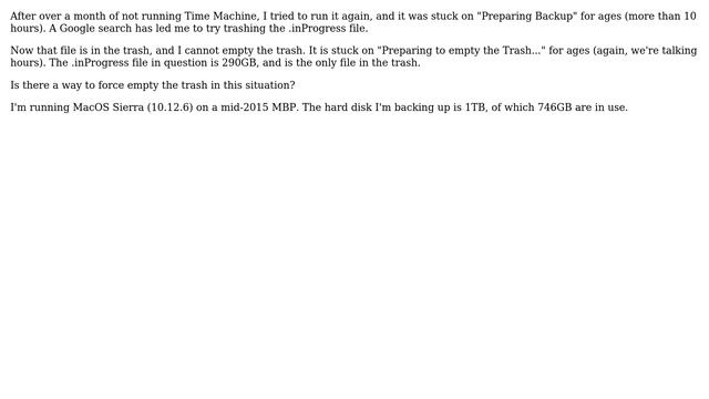 Apple: Cant delete Time Machine .inProgress file смотреть онлайн