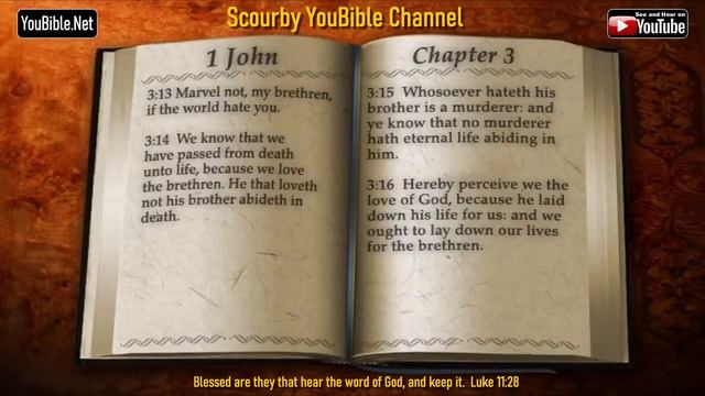 62 New KJV Bible| 1 JOHN | Audio and Text | by Alexander Scourby | God is Love and Truth. смотреть онлайн