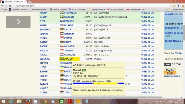 DXwatch website for amateur radio live logs and DX смотреть онлайн