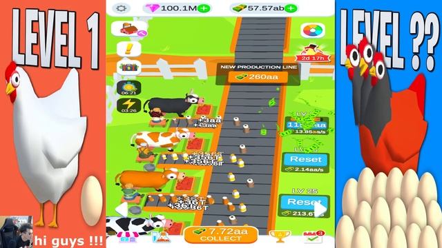 Egg Level 1 vs Egg Level 99 vs Egg Level 999 in Idle Egg Factory смотреть онлайн