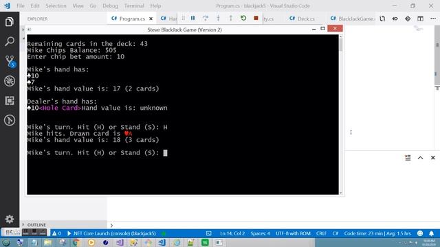 Sample Demo BlackJack Game in C# Console (Good exercise to learn OOP) смотреть онлайн