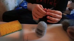 КАК СВАЛЯТЬ КОТИКА ИЗ ШЕРСТИ | ТУТОРИАЛ КАК СВАЛЯТЬ КОТИКА | сухое валяние