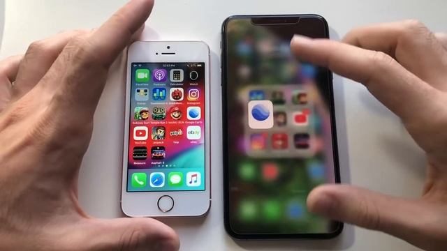 iPhone XS MAX vs SE! Speed Test! смотреть онлайн