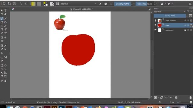 Krita 04 paint an apple part 1 смотреть онлайн