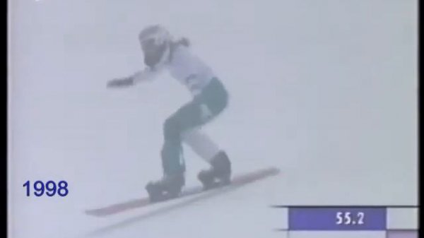 NAGANO 1998 SNOWBOARD GIANT SLALOM KARINE RUBY FIRST RUN