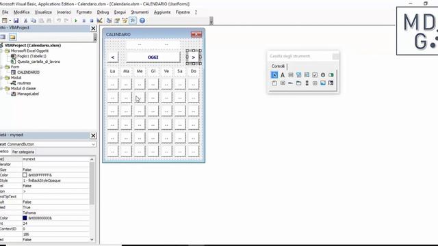 VBA Mini Calendario - Scorrimento dei mesi смотреть онлайн