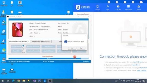 Bypass Hello iOS16 iPhone 8 | ATUnlock