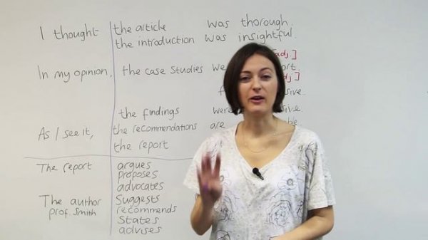 How to talk about an article in English