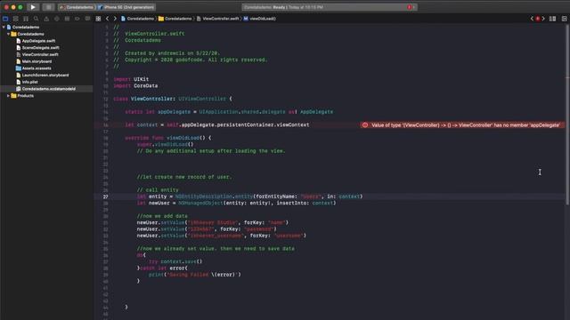 CoreData Swift: How to save and load data? - swift 5.2 смотреть онлайн