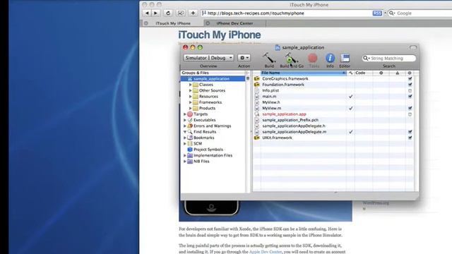 Running a Sample App in the iPhone SDK / Emulator смотреть онлайн