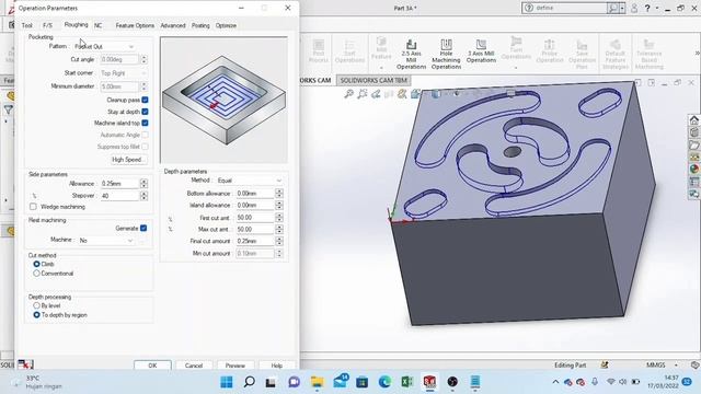 SolidWorks Tutorial Membuat G Code CNC Milling смотреть онлайн
