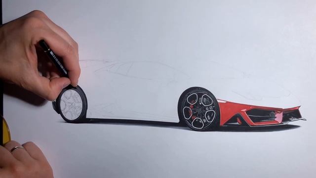 Drawing a Lamborghini Huracan Performante (Time lapse video) смотреть онлайн