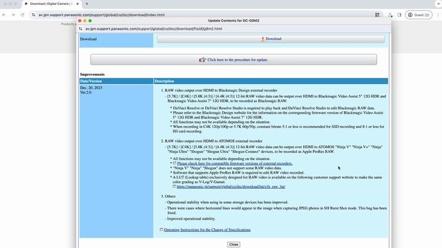 Firmware Version 2.0 Update for the Panasonic G9m2 | Blackmagic and ProRes RAW update for Lumix G9m смотреть онлайн