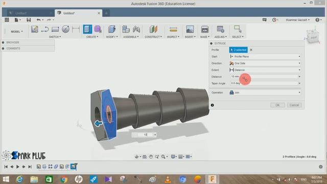 How To Make Barbed Hose / Hose Barb - Fusion 360 Tutorial