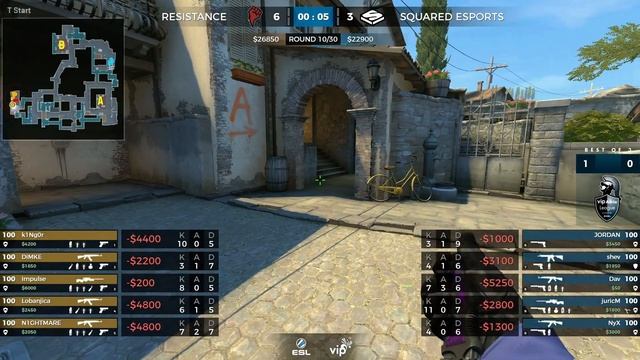 CS:GO - Resistance vs Squared Esports - Game 2 - Group Stage [W6D3] - Vip Adria League смотреть онлайн