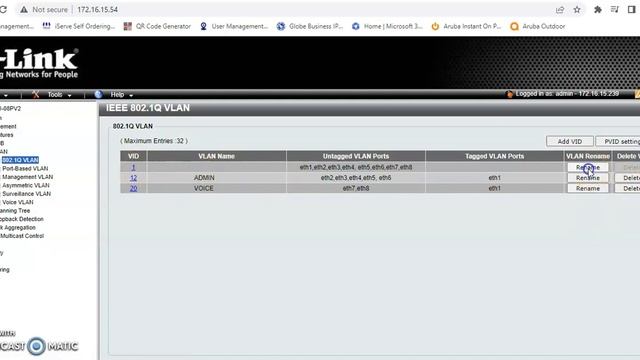 DLINK DGS-1100 VLAN CONFIG