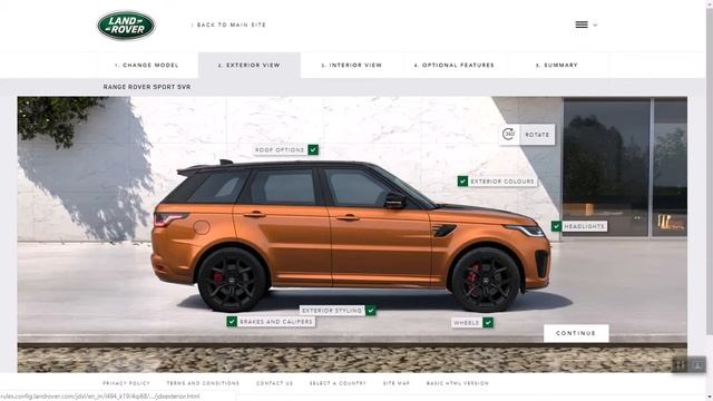 Range Rover sport svr configuration смотреть онлайн