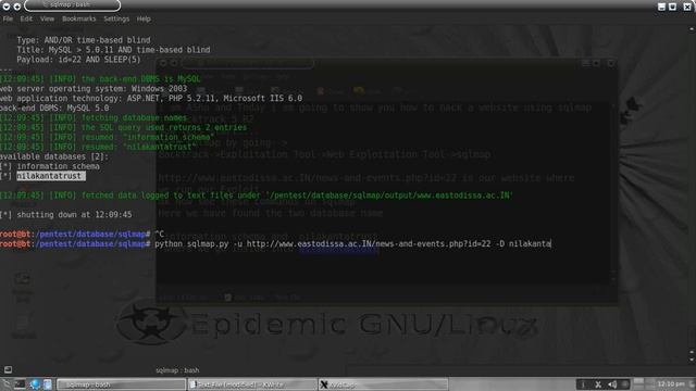 Hacking website using SQLMAP in Backtrack 5 R2 смотреть онлайн