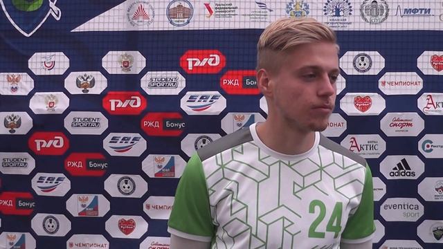 Валентин Юрченко, капитан СПбПУ, после матча СПбПУ - МПГУ (2:3). смотреть онлайн