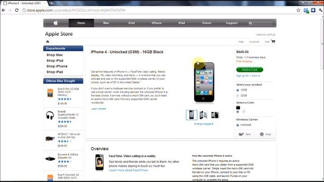 iPhone 4 unlocked (GSM) hits Apple store (US) смотреть онлайн