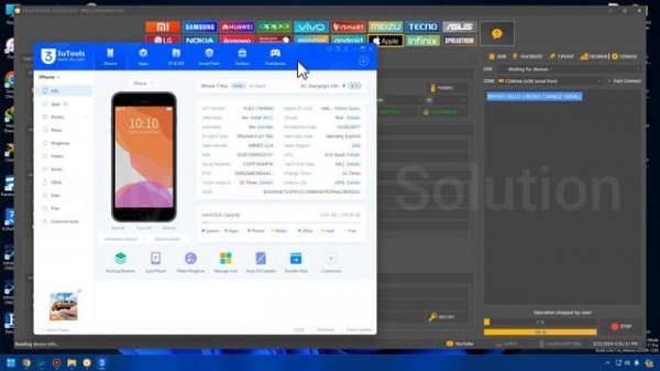 iPhone 7 Plus iOS 15.8.2 iCloud Bypass Without Change SN By Unlocktool 2024