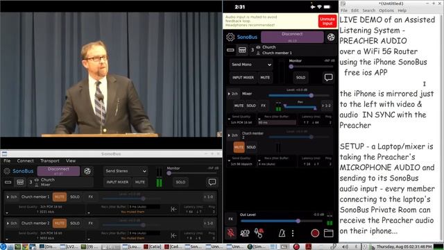 SonoBus iPhone ios APP as an Assisted Listening device using Audio over Wifi(5G Router) - LIVE DEMO смотреть онлайн